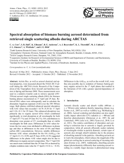 Spectral absorption of biomass burning aerosol determined from