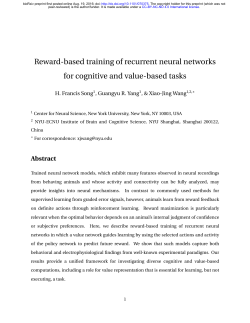 Reward-based training of recurrent neural networks for cognitive