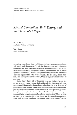 Mental Simulation, Tacit Theory, and the Threat of