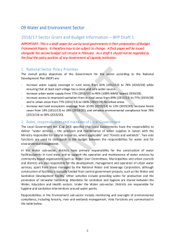 GBIP 09 Water Environment - 16-17 BFP Grant and Budget Information