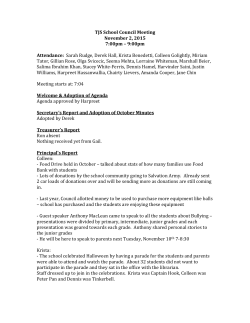 November - TJS School Council