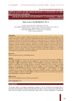 application of revised bloom&acute;s taxonomy in the branch of