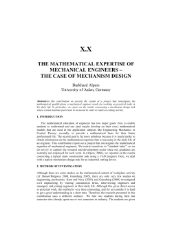 THE MATHEMATICAL EXPERTISE OF MECHANICAL ENGINEERS
