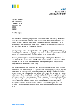 Mileage Rate October 2010 - Sustainable Development Unit