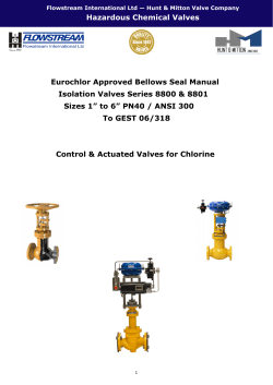 Hazardous Chemical Valves Eurochlor Approved Bellows Seal