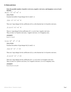 State the possible number of positive real zeros, negative real zeros