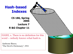 Hash-Based Indexes - Inst.eecs.berkeley.edu