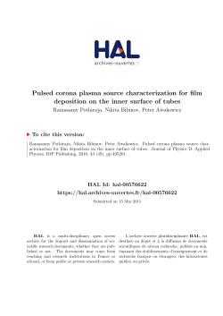 Pulsed corona plasma source characterization for film deposition on