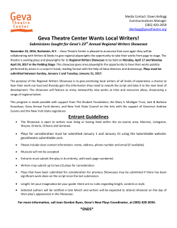 Geva Theatre Center Wants Local Writers!