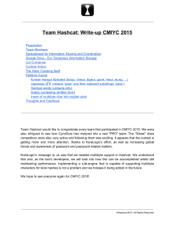 Team Hashcat: Writeup CMIYC 2015