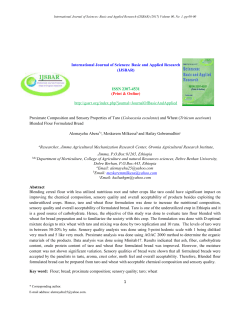 and Wheat (Triticum aestivum) Blended Flour Formulated Bread