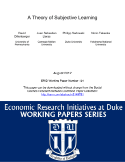 A Theory of Subjective Learning - David Levine`s Economic and
