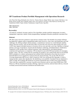 HP Transforms Product Portfolio Management with Operations
