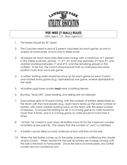 PEE WEE (T-BALL) RULES