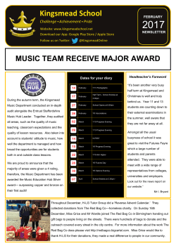 MUSIC TEAM RECEIVE MAJOR AWARD