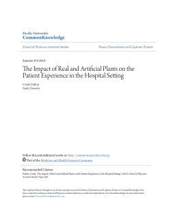 The Impact of Real and Artificial Plants on the Patient Experience in