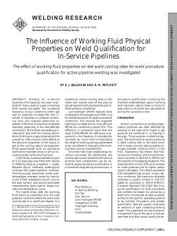 The Influence of Working Fluid Physical Properties on Weld