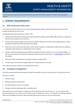 Events Management - Health and Safety