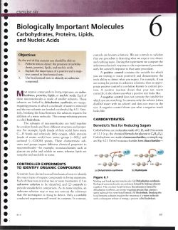 Biologically Important Molecules