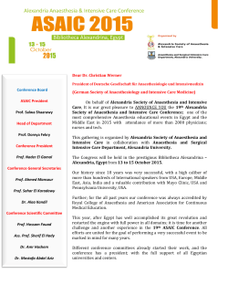 On behalf of Alexandria Society of Anaesthesia and Intensive