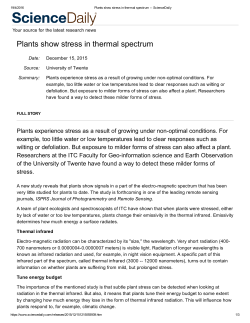 Plants show stress in thermal spectrum -