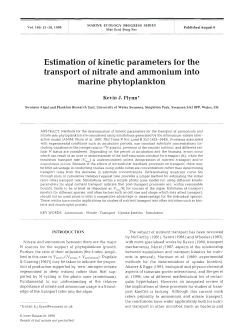 Estimation of kinetic parameters for the transport of