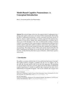 Model-Based Cognitive Neuroscience: A - Eric