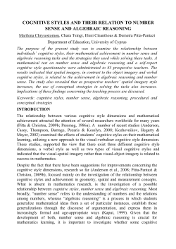 cognitive styles and their relation to number sense and