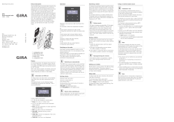 Operating Instructions Device description The Gira RDS flush