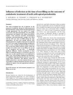 Influence of infection at the time of root filling on the outcome of
