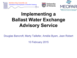 Implementing Ballast Water Exchange Advisory Service