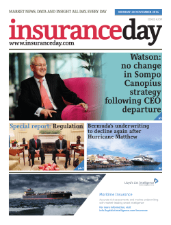 no change in Sompo Canopius strategy following CEO departure
