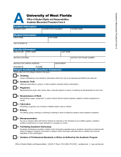 Academic Misconduct Procedure Form A