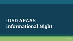 APAAS Information Night Presentation