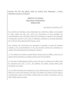 Revised 7th CPC Pay Matrix Table for Central Govt Employees