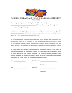 waiver, release and hold harmless agreement