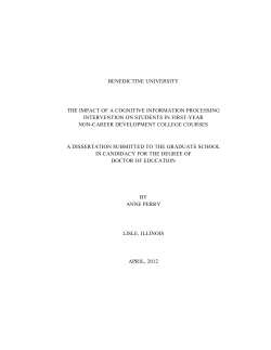 benedictine university the impact of a cognitive information