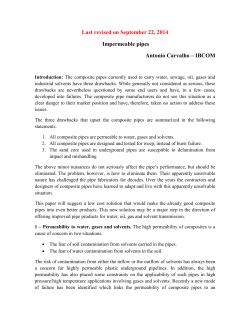 Introduction: The composite pipes currently used to carry water