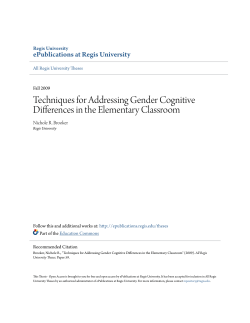 Techniques for Addressing Gender Cognitive Differences in the