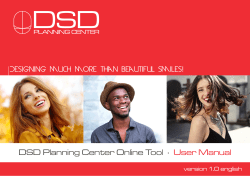 DSD Planning Center Online Tool User Manual v1