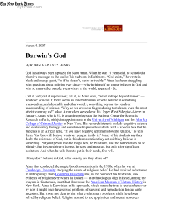 Evolution of God NYT