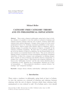 category free category theory and its philosophical implications
