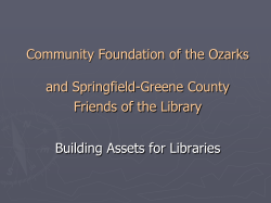 Community Foundation of the Ozarks August 27, 2003