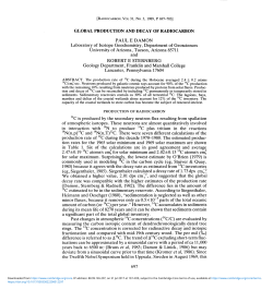 PAUL E DAMON Laboratory of Isotope Geochemistry, Department of