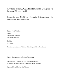 Abstracts of the XXXIVth International Congress on Law and Mental