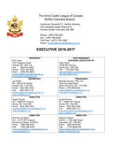 executive contact list - Army Cadet League of BC