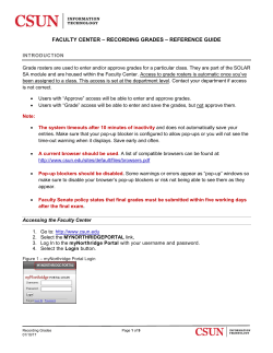 Faculty Center - Recording Grades