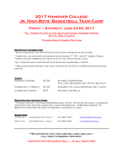 2017 Hanover College Jr. High Boys` Basketball Team Camp