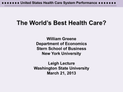 The World`s Best Health Care? - NYU Stern