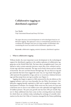 Collaborative tagging as distributed cognition